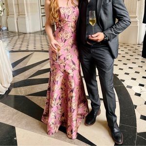 Lulus mauve floral maxi gown XS